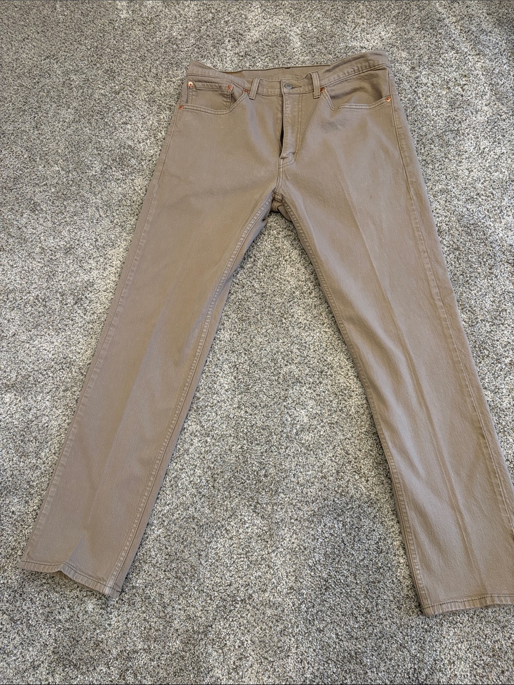 Levi's Men's 505 Tan Straight-Leg Jeans 34 waist 32 inseam